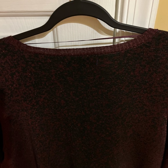 EUC Apt 9 Burgundy High Low Sweater with Metallic threads, XXL - Picture 4 of 4